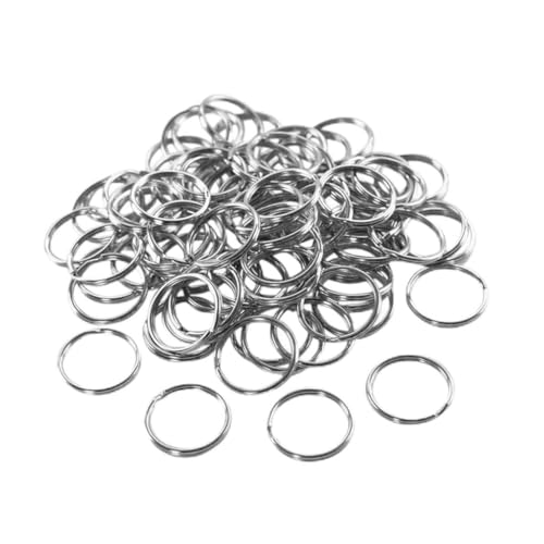 100 PCs geteilte Ringe kleine Schlüsselringe Bulk Schlüsselbund für die Schlüsselorganisation DIY Crafts Keyrings 12mm Silber von Ercoiong