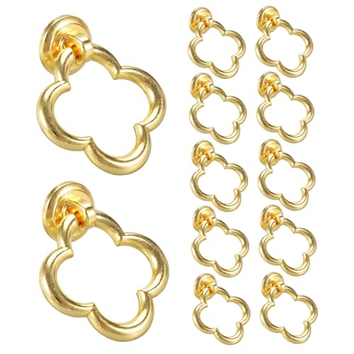 Ercoiong 12pcs Gold Kommodenknöpfe, Zinklegierung verdickte Dekorationsschrankknöpfe für Küchenbad Wäscherei HomeKnopps für Kommode von Ercoiong