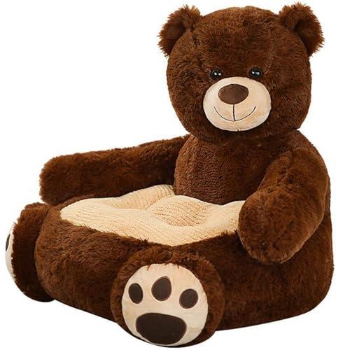 Ercoiong Kinder Sofa 19.7x19.7x17, 7 Zoll gefüllt Plüsch Kinder Sessel Niedlicher Bär Kleinkind Sofa elastischer Baby Sessel für Schlafzimmer Möbel Wohnkulturstil 1Kids von Ercoiong