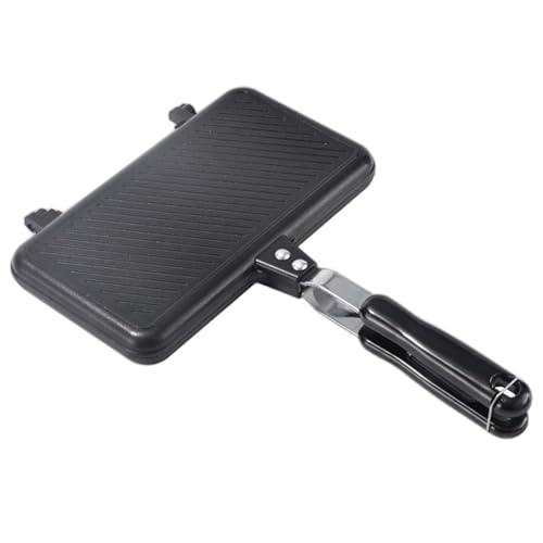 Sandwichhersteller, nicht stehende abnehmbare hitzehitzelöre-leitende Metall-Sandwich-Presse mit sicherem Schloss doppelseitiger gegrillter Käsehersteller mit Griff für Home Kitchen Breakfast Camping von Ercoiong