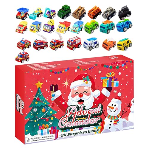 Erconsso Adventskalender,24 Tage Baufahrzeuge Weihnachts Countdown Kalender | Deko Für Kinder Reise Urlaub Zuhause Spielzimmer Dezember Söhne von Erconsso