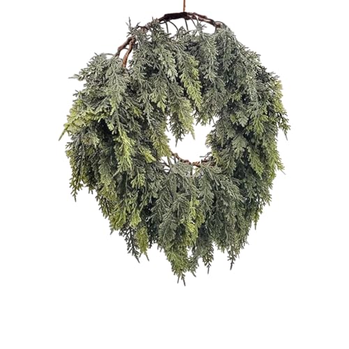 Erconsso Christmas Girlande - Künstliche Zedern Girlande Realistisch - 1.80 Meter Grün Dekoration Für Kamin Fensterbank Treppengeländer Winter Deko Innen Außen von Erconsso