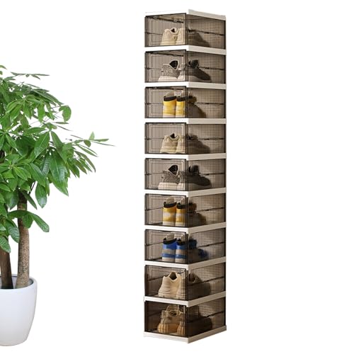 Erconsso Eingang - Stapelbarer Sneakerschrank Behälter | Faltbarer Klarer Stapelbarer Aufbewahrungsbox Für Schlafzimmer Flur Haus Erconsso Eingang - Stapelbarer Sneakerschrank Behälter | Faltbarer Klarer Stapelbarer Aufbewahrungsbox Für Schlafzimmer Flur Haus von Erconsso