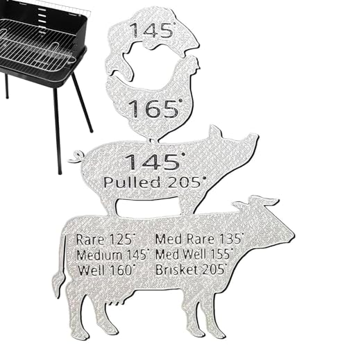 Erconsso Fleisch Temperatur Magnet | Temperaturdiagramm für gegrilltes Fleisch mit Magnet | Wasserdichtes Grillwerkzeug als Lebensmittel Thermometer für Restaurant Anfänger Erfahrene Männer und Erconsso Fleisch Temperatur Magnet | Temperaturdiagramm für gegrilltes Fleisch mit Magnet | Wasserdichtes Grillwerkzeug als Lebensmittel Thermometer für Restaurant Anfänger Erfahrene Männer und von Erconsso