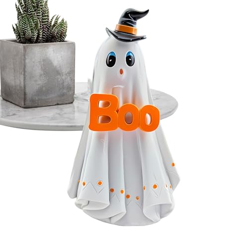 Erconsso Halloween Geist Figur | Leuchtende Dekofigur für Draußen - Halloween Dekorationen Tischdekoration für Kamin Haus Gartenweg Camping Fenster von Erconsso