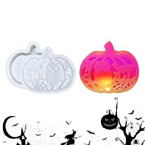 Erconsso Halloween-Silikonformen, Kürbislichter, Epoxidharz-Formen – Harzguss, Bastelbedarf für Halloween-Dekorationen, Gips, Epoxidwachs, Teelichthalter, Tischaufsätze Erconsso Halloween-Silikonformen, Kürbislichter, Epoxidharz-Formen – Harzguss, Bastelbedarf für Halloween-Dekorationen, Gips, Epoxidwachs, Teelichthalter, Tischaufsätze von Erconsso