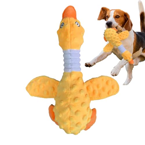 Erconsso Hund Kauspielzeug - Entenförmiger Kauspielzeug Für Hunde - Quietschendes Interaktives Spielzeug Gegen Langeweile Für Alle Hunderassen Mit Mundreinigung Und Zahnberuhigung von Erconsso