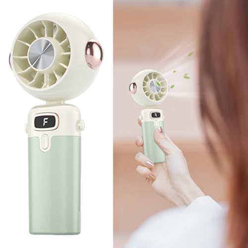 Erconsso Kompakter Tragbarer Handventilator,Akkubetriebener Kühlender Mini-Luftkühler Für Unterwegs - Leiser Persönlicher Ventilator Mit Kühlfunktion Für Sommer Outdoor Schreibtisch Auto Kinder von Erconsso