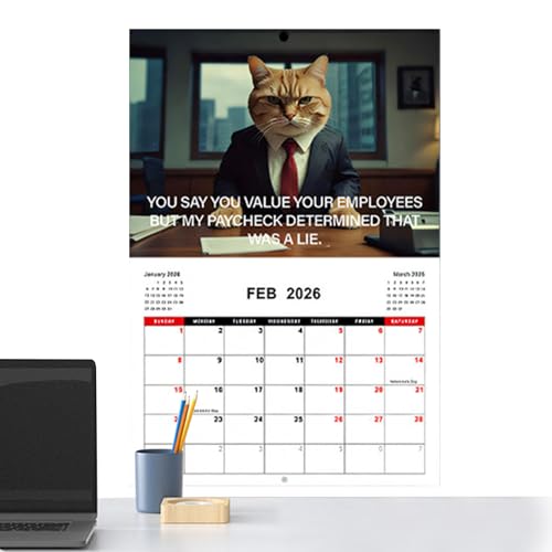 Erconsso Lustiger Katzen Kalender | Künstlerischer Hängbarer Wandkalender - Familien Planer Für Schreibtisch Kühlschrank Wohnzimmer Küche Erconsso Lustiger Katzen Kalender | Künstlerischer Hängbarer Wandkalender - Familien Planer Für Schreibtisch Kühlschrank Wohnzimmer Küche von Erconsso