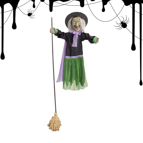 Erconsso Schwebende Hexe - Halloween Dekoration Garten Schwebende Hexe - Sensoraktivierte Halloween Dekoration Mit Geräuschen Für Außenbereich Gartenfest Party Erconsso Schwebende Hexe - Halloween Dekoration Garten Schwebende Hexe - Sensoraktivierte Halloween Dekoration Mit Geräuschen Für Außenbereich Gartenfest Party von Erconsso