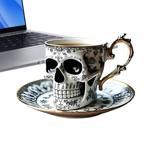 Erconsso Totenkopf Tasse | Gotische Kaffeetasse - Gruselige Mehrweg Becher Für Morgentliche Routine Arbeit Geburtstagsparty Sammlung Entspannung Wochenende Freizeit Erconsso Totenkopf Tasse | Gotische Kaffeetasse - Gruselige Mehrweg Becher Für Morgentliche Routine Arbeit Geburtstagsparty Sammlung Entspannung Wochenende Freizeit von Erconsso