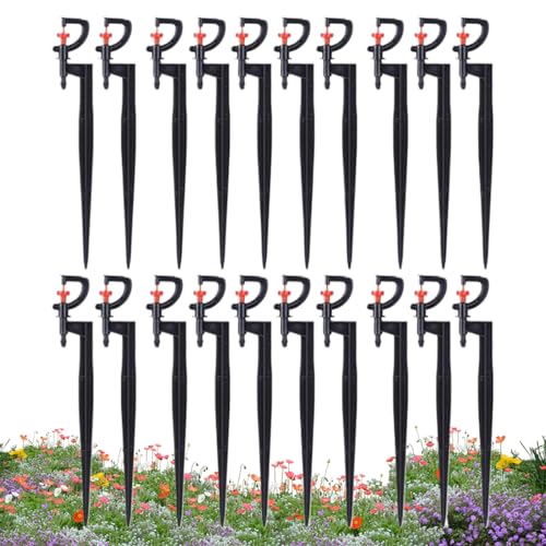 Erconsso Tropfbewässerungsstrahler, 20 x Sprinklerdüse mit Pfahl, Bewässerungssystem, Bewässerungssystem, Sprühdüse für Terrasse, Bepflanzung, Blumenbeet, Obstgärten Erconsso Tropfbewässerungsstrahler, 20 x Sprinklerdüse mit Pfahl, Bewässerungssystem, Bewässerungssystem, Sprühdüse für Terrasse, Bepflanzung, Blumenbeet, Obstgärten von Erconsso