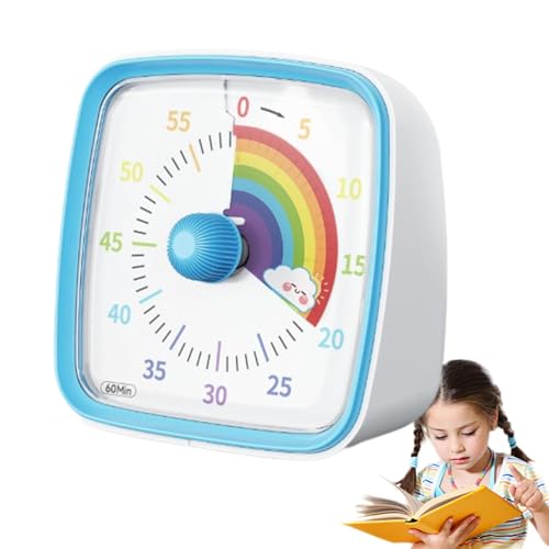 Erconsso Visueller Timer für Kinder, Visueller Timer für das Klassenzimmer - Timer-Manager-Uhr - 60-Minuten-Timer zum Lernen, leiser Unterrichtstimer im Klassenzimmer mit Regenbogenmuster für die von Erconsso