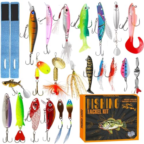 Erconsso Weihnachts Countdown Kalender - Angler-Adventskalender Zum Countdown,2025 Vielseitiges Angelwerkzeug Für Verschiedene Gewässertypen von Erconsso
