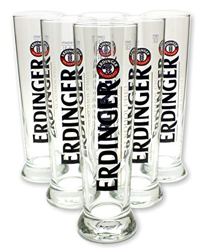 6 Stück Erdinger alkoholfrei Gläser 0,3l - Set von Erdinger