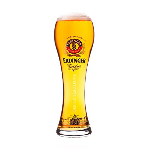 Erdinger Glas mit Gravur lizenziert Original Weißbierglas 0,5l - Bester Trauzeuge - Exclusiv Edition von Erdinger