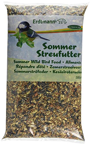 Erdtmanns Sommer-Vogelfutter 2500g – Wildvogelfutter mit getrockneten Früchten, Sonnenblumenkernen, Hirse & Rosinen – Sommerstreufutter für Singvögel – Nahrung für Frühling & Brutzeit von Erdtmanns