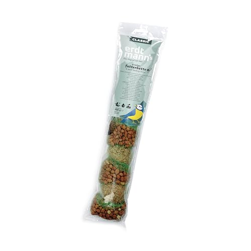 Erdtmanns Futterketten 12 x 650 g – Vogelfutter-Ketten mit Meisenknödeln & Nussbeuteln – abwechslungsreiches Ganzjahresfutter für Wildvögel – zum Aufhängen – Lange Haltbarkeit von Erdtmanns