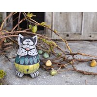 Einzigartige Katze Aus Keramik, Zauberhafte Garten - Und Wohndeko, Nicht Nur Für Katzenliebhaber von Erdumdrehungkeramik