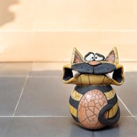 Einzigartige Katze Aus Keramik, Zauberhafte Garten - Und Wohndeko, Nicht Nur Für Katzenliebhaber von Erdumdrehungkeramik