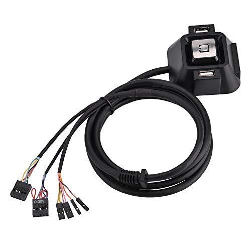 Desktop-PC-Schaltertaste, Zwei USB-Anschlüsse Audio-Mikrofon Kopfhöreranschluss Computergehäuse Netzteil EIN/aus Reset-Drucktastenschalter von Ereno