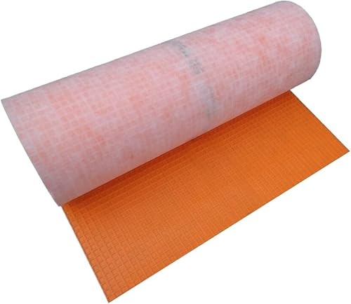 Entkopplungsmatte aus Polyethylen-Kunststoff mit elektrischer Membran, wasserdicht und permanent, für Boden, 30 m, Orange (1 m x 30 m = 30 m²) von Erfu