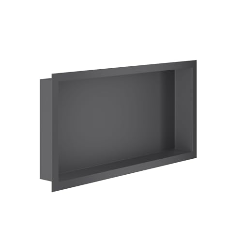 Erfu Einbaunische Badezimmer Unterputz - Modernes Wandnische Edelstahl | Einbauregal für Dusche & Badezimmer (Graubronze, 300x600x70mm) von Erfu