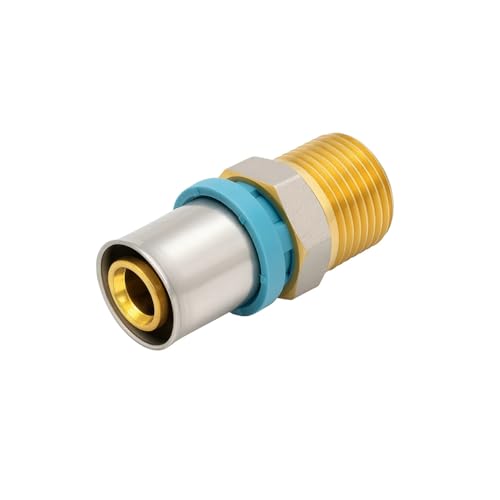 Erfu Gerader Anschluss, männlich, mehrschichtig, DVGW-zertifiziert | Multi-Profile U/H/TH | Optimale Abdichtung mit O-Ringen (20 mm x 3/4 Zoll) von Erfu
