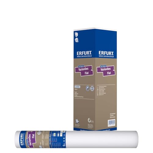 Erfurt Variovlies FLAT Classic 150 g/m2 überstreichbare Tapete Zellulose-Glattvlies 4 Rollen 25 x 0,75m von Erfurt