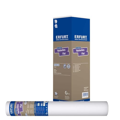 Erfurt Variovlies FLAT Premium 170 g/m2 überstreichbare Tapete Zellulose-Glattvlies 4 Rollen 25 x 0,75m von Erfurt