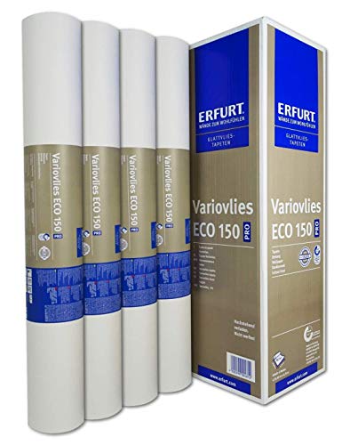 Erfurt Eco-Vlies EV 150g/qm Ecovlies Variovlies Malervlies überstreichbare Vliestapete, 8 Rollen von Erfurt