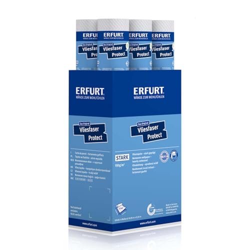 Erfurt Vliesfaser Protect 207 Weiß überstreichbare Vliestapete weisse Strukturtapete 6 Rollen 10.05 x 0.53m Erfurt Vliesfaser Protect 207 Weiß überstreichbare Vliestapete weisse Strukturtapete 6 Rollen 10.05 x 0.53m von Erfurt