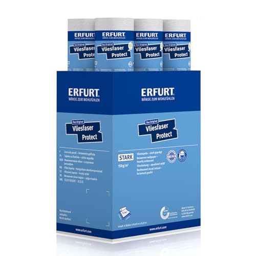 Erfurt Vliesfaser Protect 213 Weiß überstreichbare Vliestapete weisse Strukturtapete 6 Rollen 10.05 x 0.53m Erfurt Vliesfaser Protect 213 Weiß überstreichbare Vliestapete weisse Strukturtapete 6 Rollen 10.05 x 0.53m von Erfurt