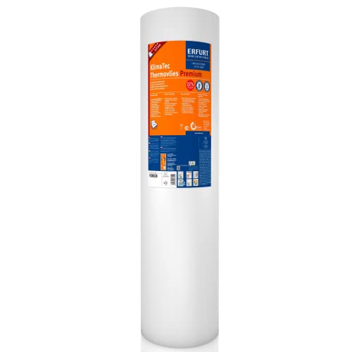 KlimaTec Thermovlies Tapeten Premium Weiß 10m x 0.75m Thermo Vliestapete Wärmedämmung Wand und Decke von Erfurt