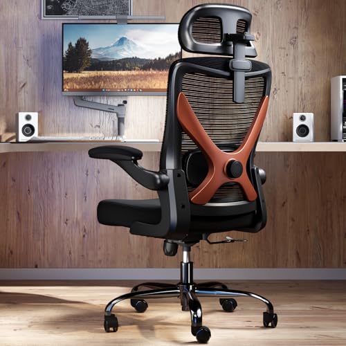 Ergalithic Ergonomischer Bürostuhl - X-förmiger Computer-Schreibtischstuhl bequem, Gaming-Stuhl, Bürostuhl mit Lendenwirbelstütze, Netz-Bürostühle mit Kopfstützen, Schreibtischstuhl für lange Stunden von Ergalithic