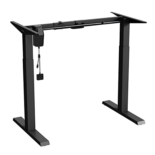 Ergo Office ER-403B Sitz-Steh-Schreibtisch Tischgestell Elektrisch Höhenverstellbarer Schreibtisch max. Höhe 123 cm Touchpanel Bürotisch bis 70kg ohne Tischplatte (Schwarz) von Ergo Office