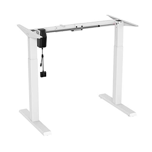 Ergo Office ER-403W Sitz-Steh-Schreibtisch Tischgestell Elektrisch Höhenverstellbarer Schreibtisch max. Höhe 123 cm Touchpanel Bürotisch bis 70kg ohne Tischplatte (Weiß) von Ergo Office