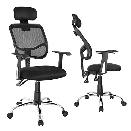 Ergo Office ER-413 Ergonomischer Bürostuhl mit Rädern Drehstuhl Höheverstellbar Verstellbare Kopfstütze Schreibtischstuhl Maximale Belastbarkeit 150 kg (Bürostuhl) von Ergo Office