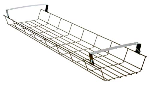 Ergobasis Gitterkabelkanal 1200 mm lang, robustes Drahtkonstrukt, für JEDEN Schreibtisch zum Unterbau, Platz für Netzteile, Steckdosen, Adapter und lange Kabel, Kabelkorb und Kabel-Management von Ergobasis