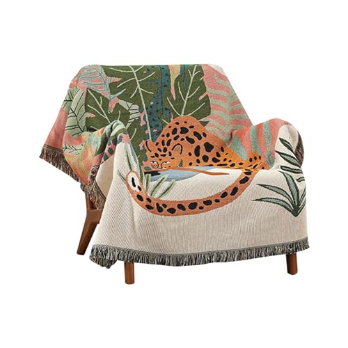 Ergocar Boho Kuscheldecke, Flauschige Wohndecke mit Quasten, Dünn und Bequem Jacquard Überwurf Decke, Weiche & Warme Reisedecken, Couchdecke für Schlafzimmer, Wohnzimmer, Büro von Ergocar