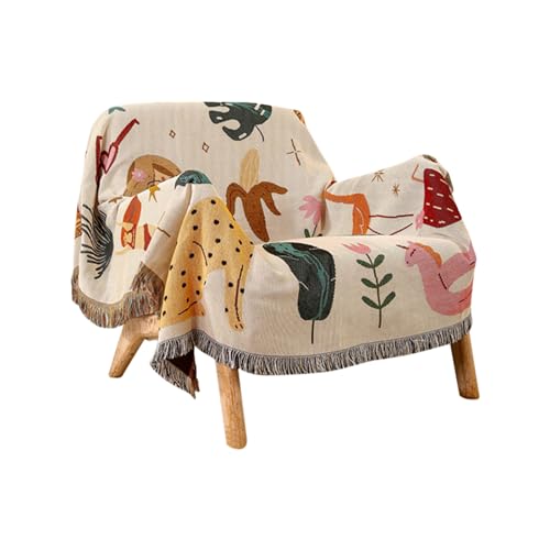 Ergocar Boho Kuscheldecke, Flauschige Wohndecke mit Quasten, Dünn und Bequem Jacquard Überwurf Decke, Weiche & Warme Reisedecken, Couchdecke für Schlafzimmer, Wohnzimmer, Büro von Ergocar
