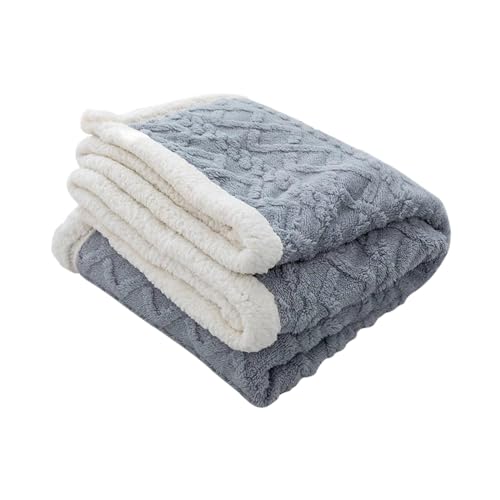 Ergocar Flauschige Kuscheldecke, Sofadecke Doppelgesicht Dicke Decke, Dicke Warme Sherpa Fleece Plüsch Decken, Kunstpelz Fleece Sherpa Wolldecke für Couch, Stuhl und Bett von Ergocar