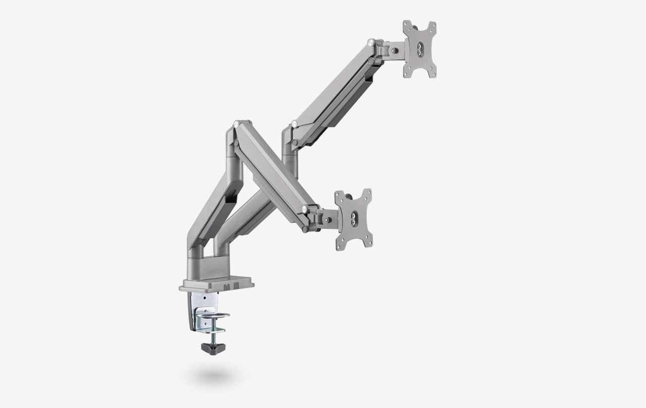 Dual Gasdruck Monitorarm - silber von Ergolutions