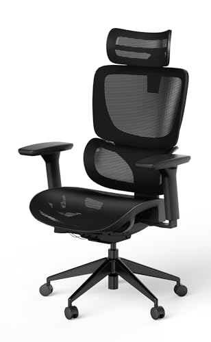 Ergolutions® Bürodrehstuhl Senta FX Mesh - ergonomischer Büro-Gamingstuhl, verstellbare 3D Kopfstütze, Mesh-Gewebe, atmungsaktiv, für große Personen, 7 Jahre Garantie, BIFMA Zertifiziert von Ergolutions