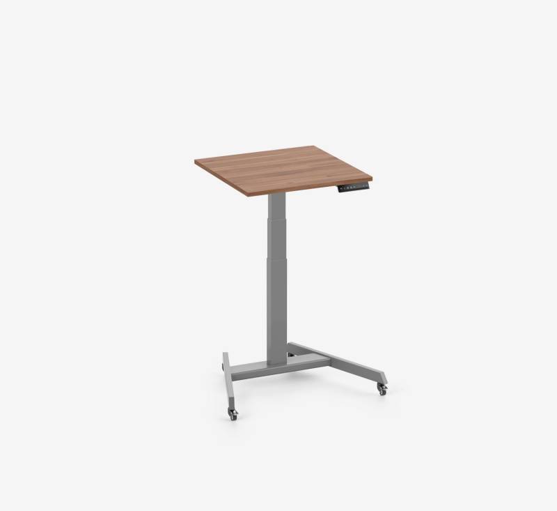 Ergolutions Schreibtisch FOKUS Single elektrisch höhenverstellbarer Schreibtisch, 80 kg Traglast / 3-Fach-Memory / Rollen / USB-A / Kollisionsschutz von Ergolutions