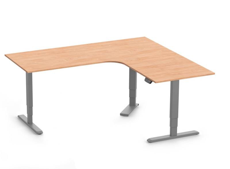 Ergolutions Schreibtisch PRIMUS elektrisch höhenverstellbarer Eckschreibtisch, 180 kg Traglast / Leise / Timer / Memory / Kollisionssensor von Ergolutions