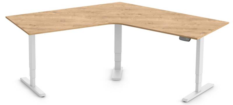 Ergolutions Schreibtisch PRIMUS elektrisch höhenverstellbarer Winkelschreibtisch, 180 kg Traglast / Leise / Timer / Memory / Kollisionssensor von Ergolutions