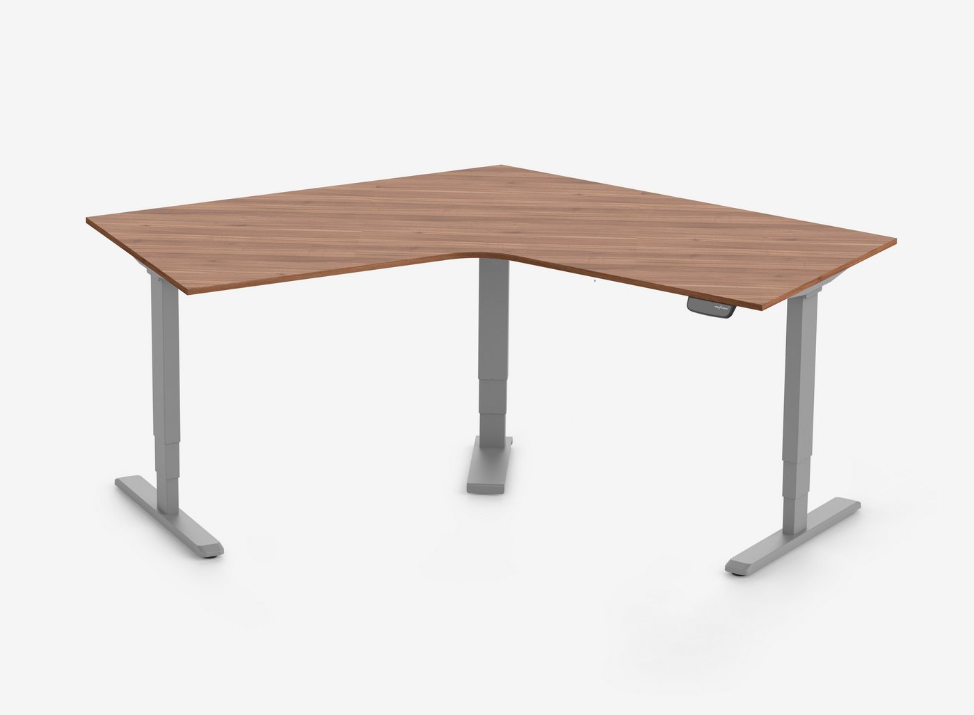 Ergolutions Schreibtisch PRIMUS elektrisch höhenverstellbarer Winkelschreibtisch, 180 kg Traglast / Leise / Timer / Memory / Kollisionssensor von Ergolutions