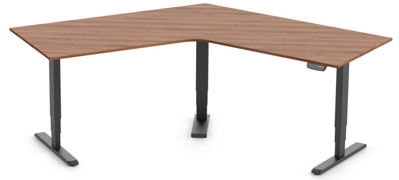 Ergolutions Schreibtisch PRIMUS elektrisch höhenverstellbarer Winkelschreibtisch, 180 kg Traglast / Leise / Timer / Memory / Kollisionssensor von Ergolutions