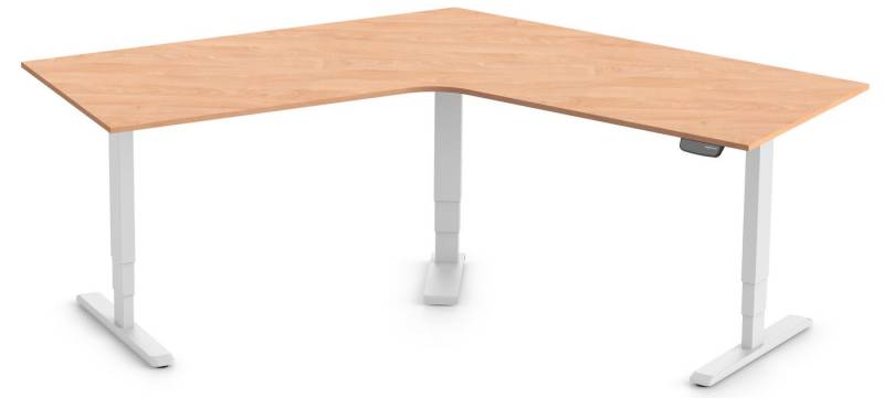 Ergolutions Schreibtisch PRIMUS elektrisch höhenverstellbarer Winkelschreibtisch, 180 kg Traglast / Leise / Timer / Memory / Kollisionssensor von Ergolutions